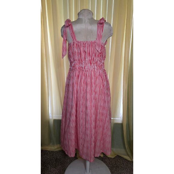 Lands End Women's Textured Tie Shoulder Midi Dress‎ Size L - Picture 3 of 6